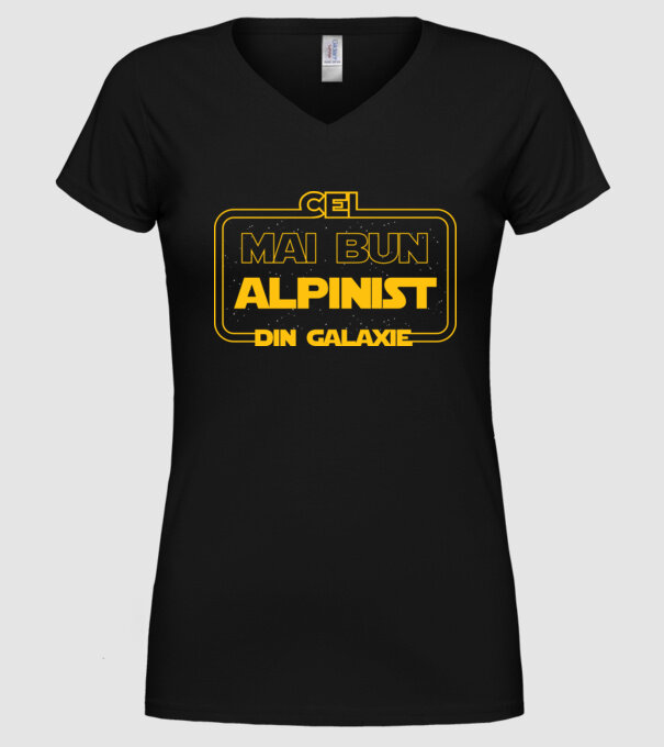 cel mai bun alpinist din galaxie model negru pe tricou