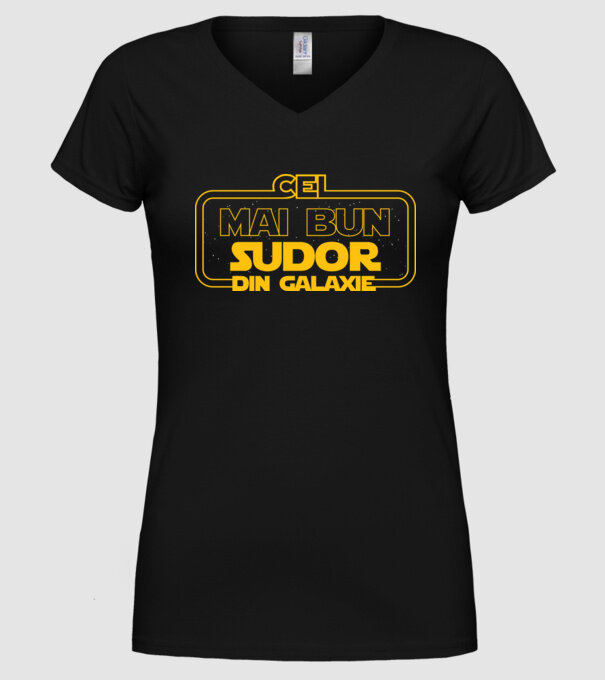 Cel mai bun sudor din galaxie model negru pe tricou