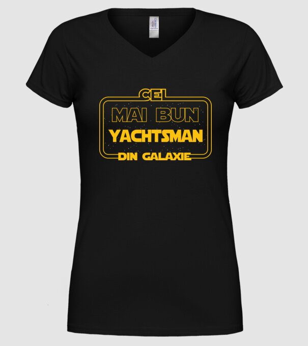 Cel mai bun yachtsman din galaxie model negru pe tricou