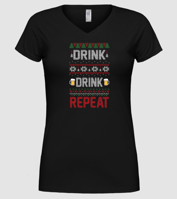 Drink drink repeat model negru pe tricou