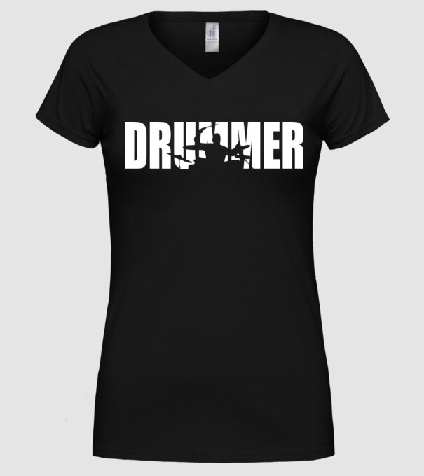 Drummer model negru pe tricou