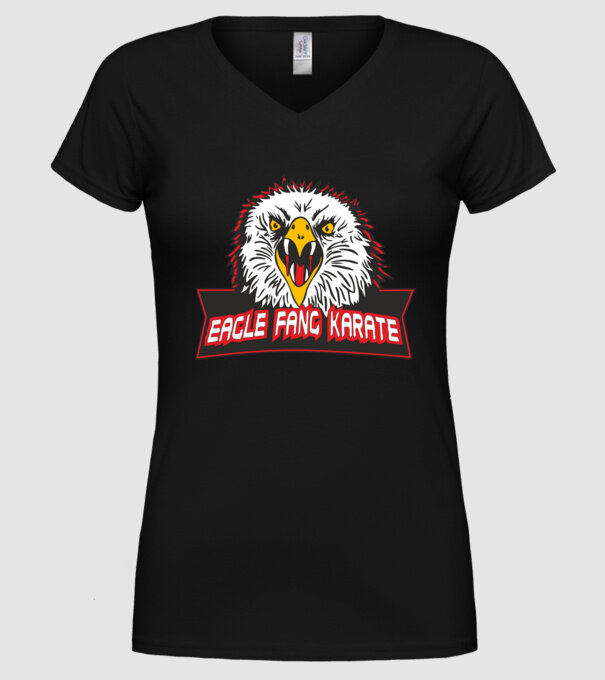 eagle fang karate cobra kai model negru pe tricou