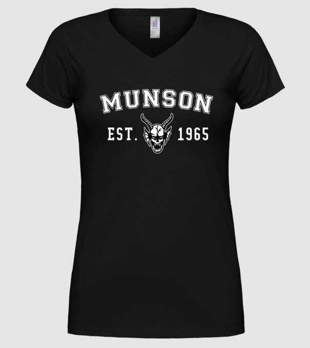 eddi munson est 1965 model negru pe tricou