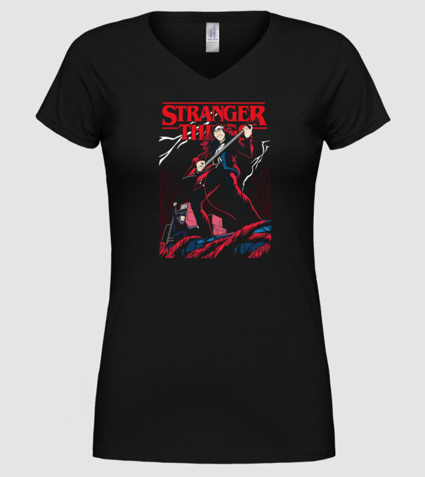 eddie munson model negru pe tricou