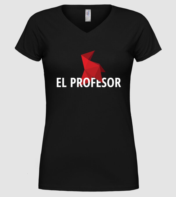 el professor money heist model negru pe tricou