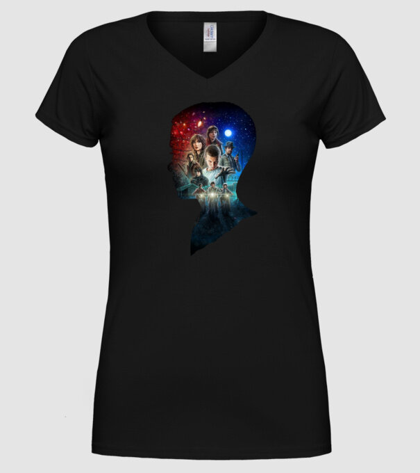eleven poster head2 model negru pe tricou