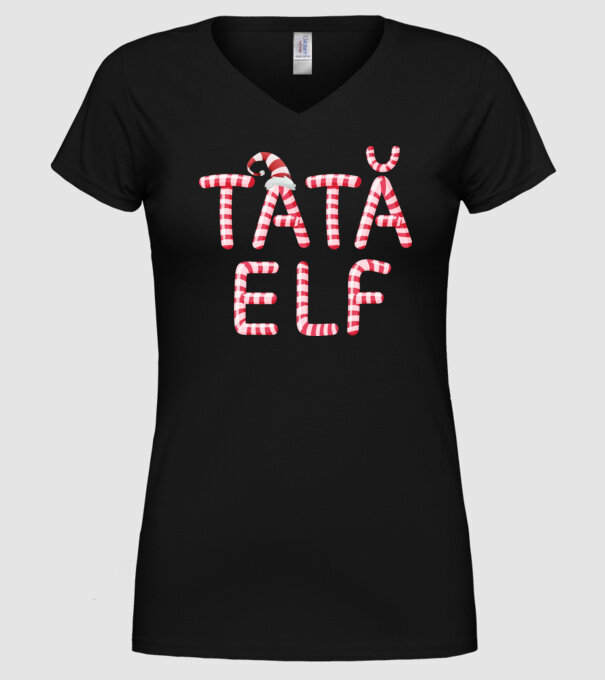 tată elf model negru pe tricou