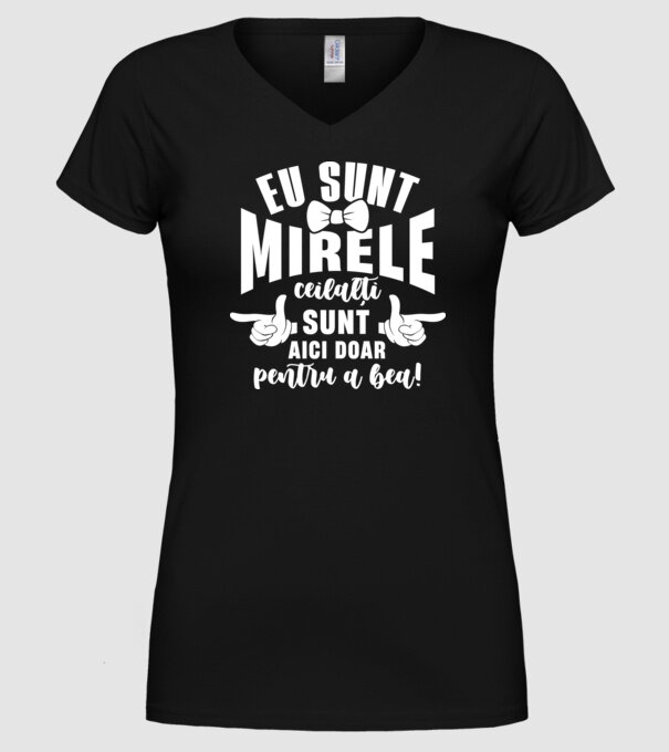 Eu sunt mirele model negru pe tricou
