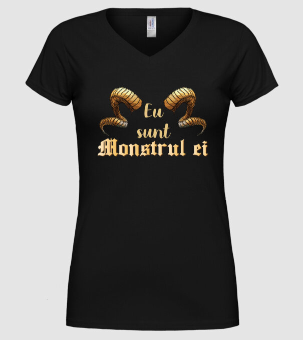 eu sunt monstrul ei model negru pe tricou