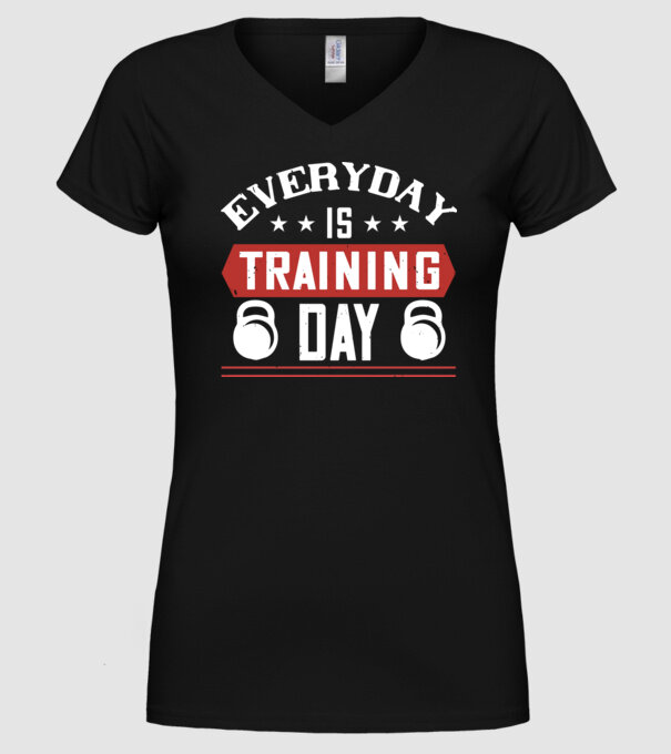 everyday is training day model negru pe tricou