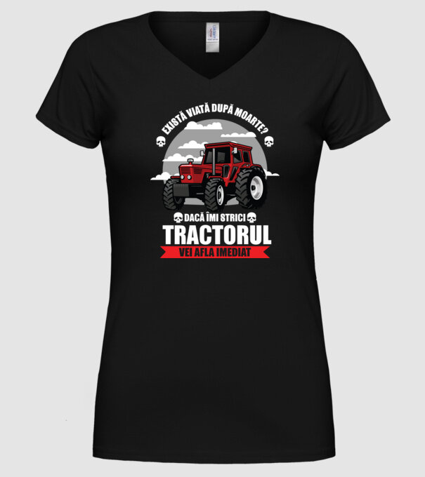 există viață după moarte? Dacă îmi strici tractorul, vei afla imediat model negru pe tricou