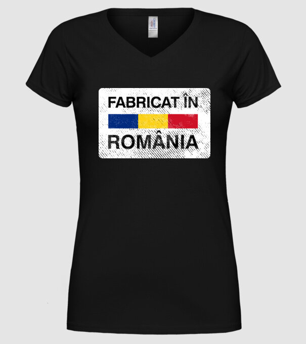 Fabricat în România model negru pe tricou