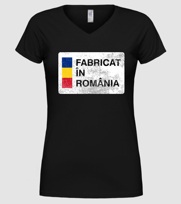 Fabricat în România model negru pe tricou
