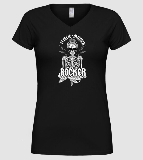 femeie - mutter - rocker model negru pe tricou