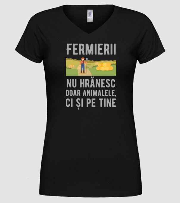 Fermierii nu hrănesc doar animalele, ci și pe tine model negru pe tricou