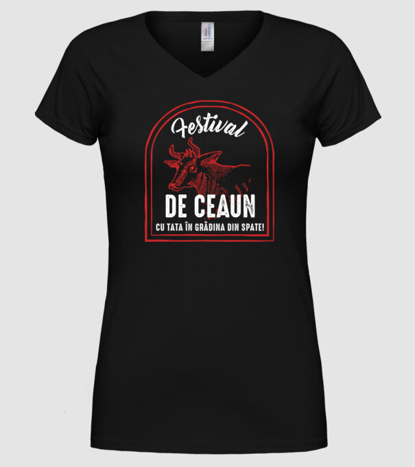 Festival de ceaun - cu tata în grădina din spate! model negru pe tricou