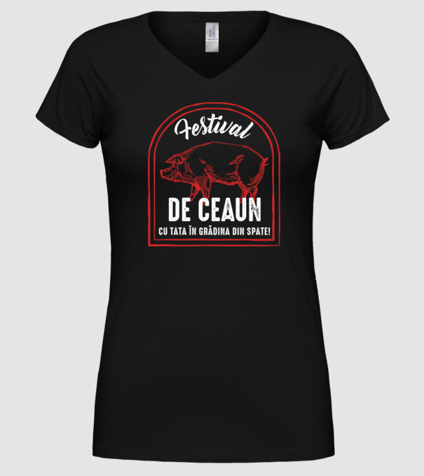 Festival de ceaun - cu tata în grădina din spate! model negru pe tricou