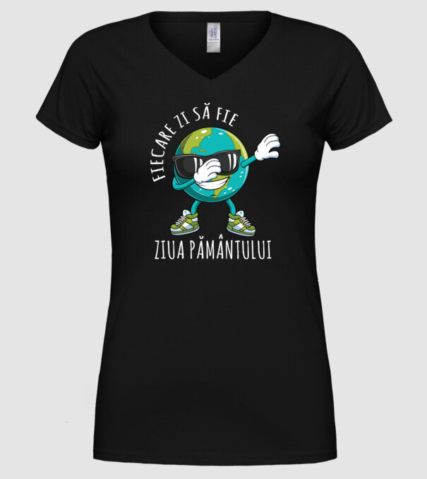 Fiecare zi să fie Ziua Pământului model negru pe tricou