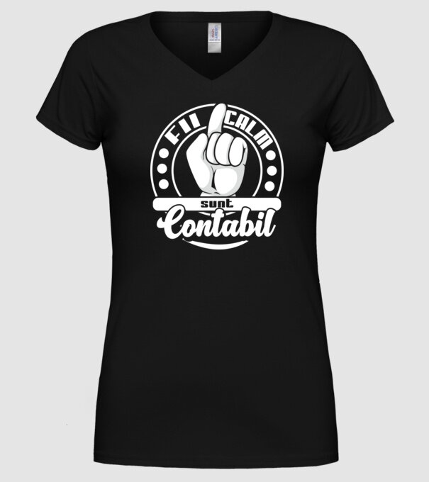 Fii calm... sunt contabil model negru pe tricou