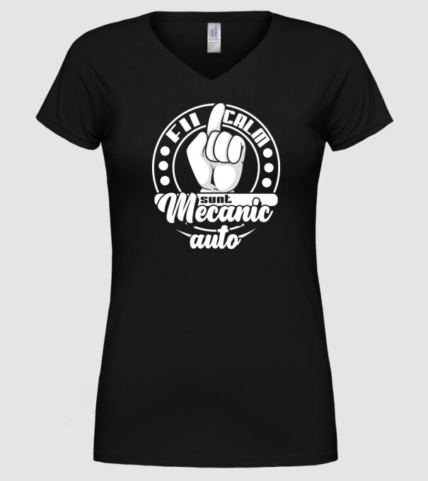 Fii calm... sunt mecanic auto model negru pe tricou