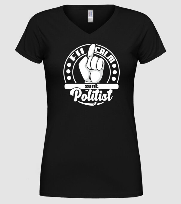 Fii calm.... sunt polițist model negru pe tricou