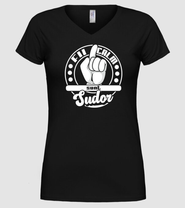 Fii calm.... sunt sudor model negru pe tricou