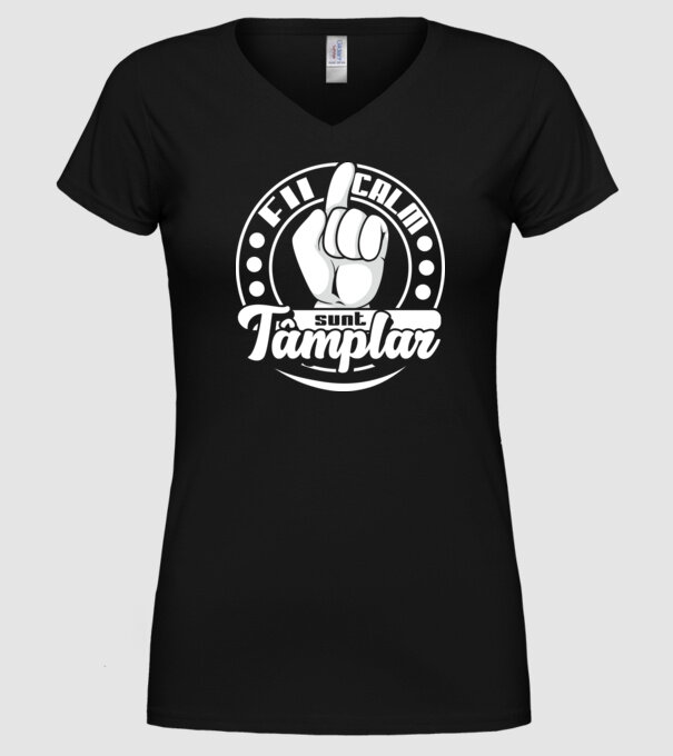 Fii calm... sunt tâmplar model negru pe tricou
