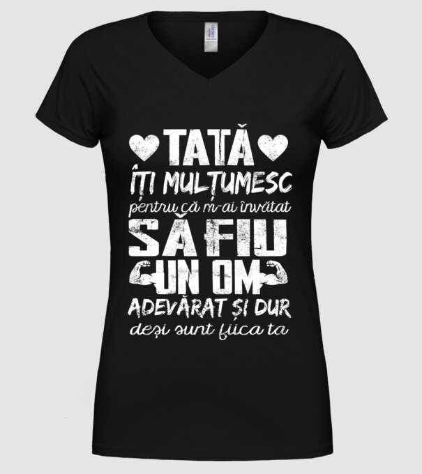 fiică crescută ca fiu Negru model negru pe tricou