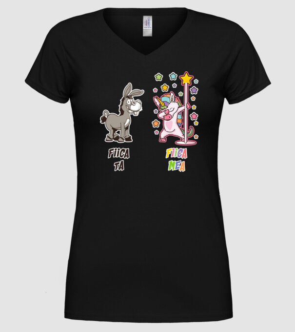 fiica ta - fiica mea model negru pe tricou