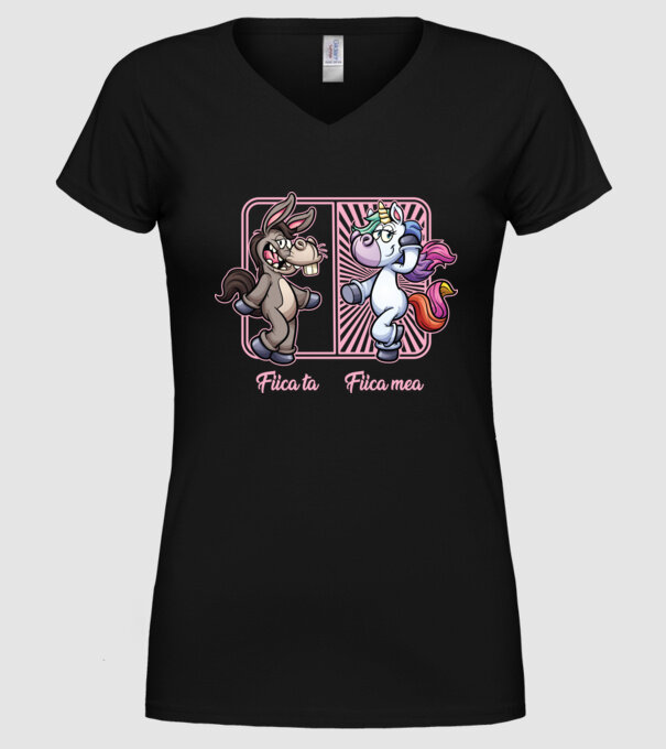 fiica ta - fiica mea model negru pe tricou