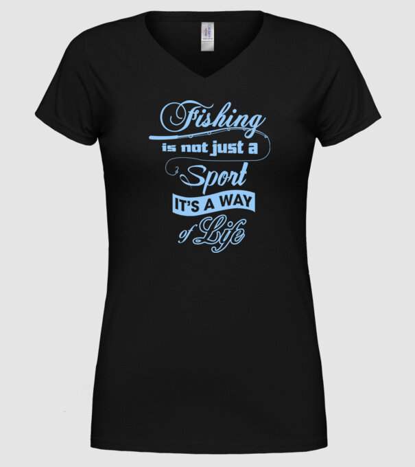 Fishing is not just a sport model negru pe tricou