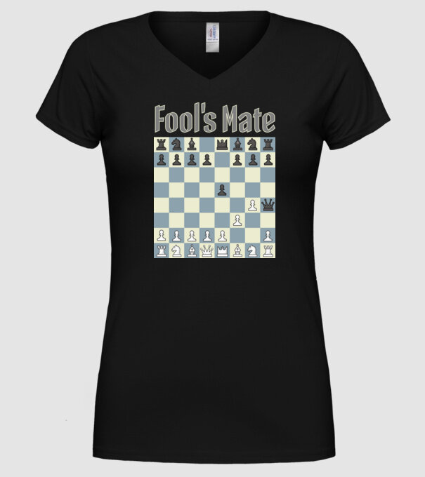 fool's mate model negru pe tricou