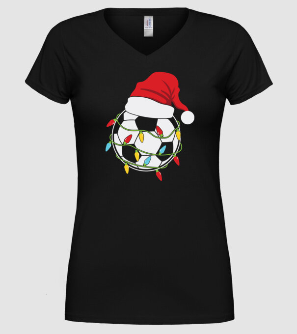 Football christmas model negru pe tricou