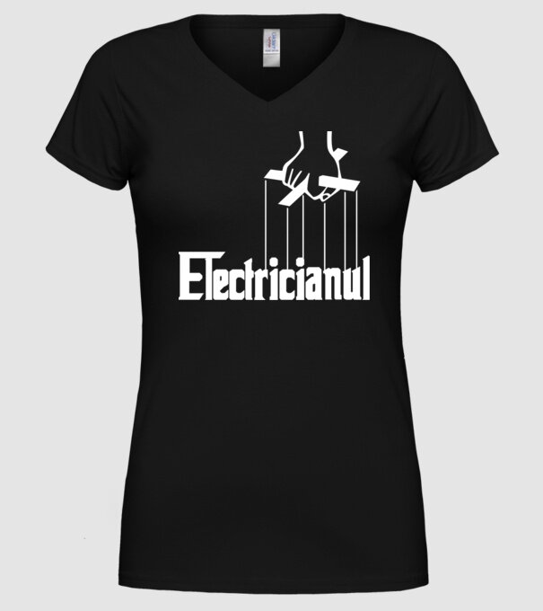 Electricianul model negru pe tricou