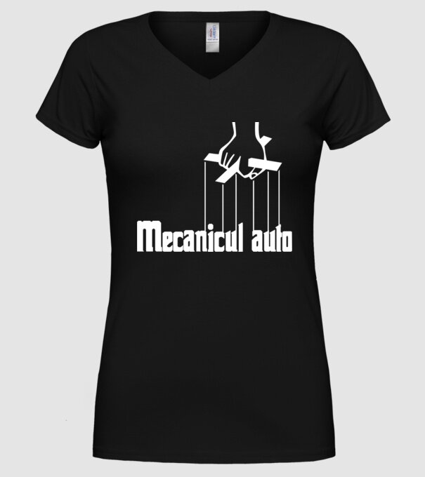 Mecanicul auto model negru pe tricou