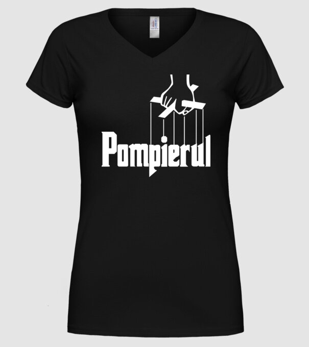 Pompierul model negru pe tricou
