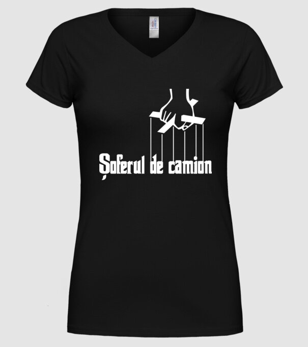 Șoferul de camion model negru pe tricou