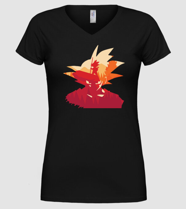 goku head model negru pe tricou