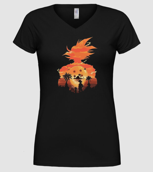 goku sunset 2 model negru pe tricou