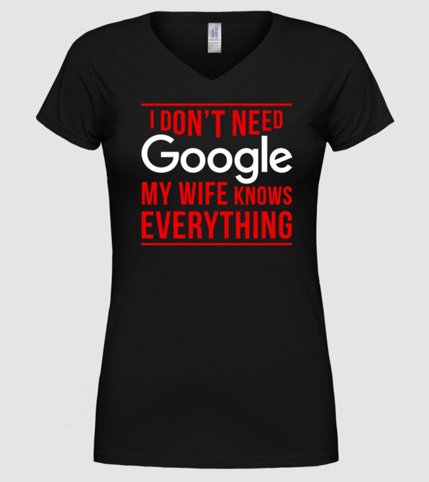 Google wife model negru pe tricou