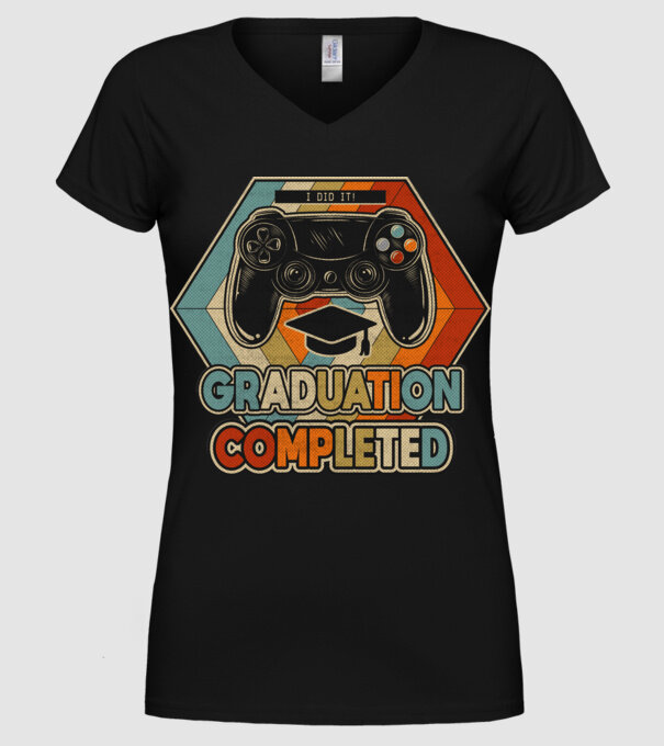 Graduation Completed model negru pe tricou