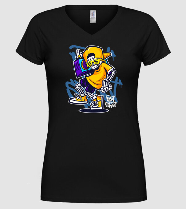 Graffiti model negru pe tricou