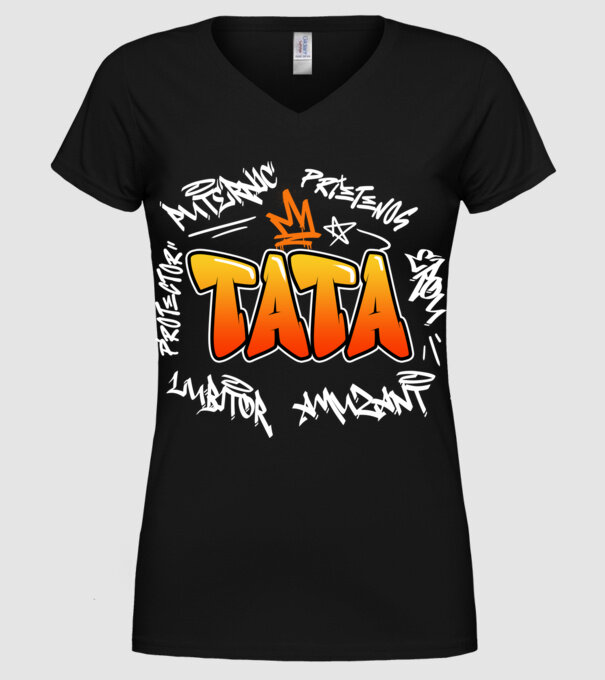 Graffiti apa fehér RO model negru pe tricou