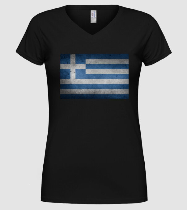 GREECE model negru pe tricou