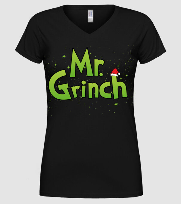 Grinch Family Mr Grinch model negru pe tricou