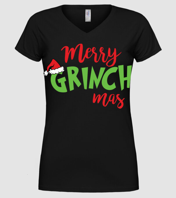 Grinchmas model negru pe tricou