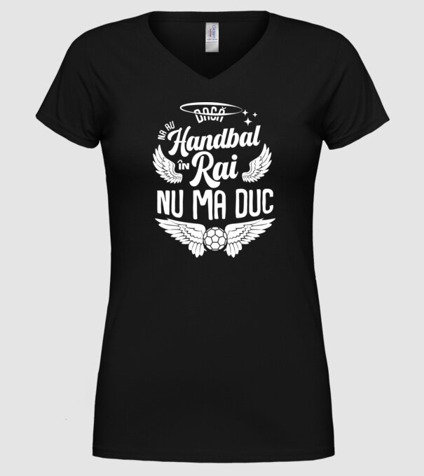 Handbal în Rai model negru pe tricou