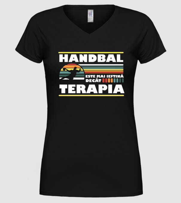 Handbal terapia model negru pe tricou