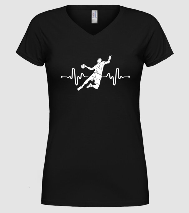 handball heartbeat model negru pe tricou