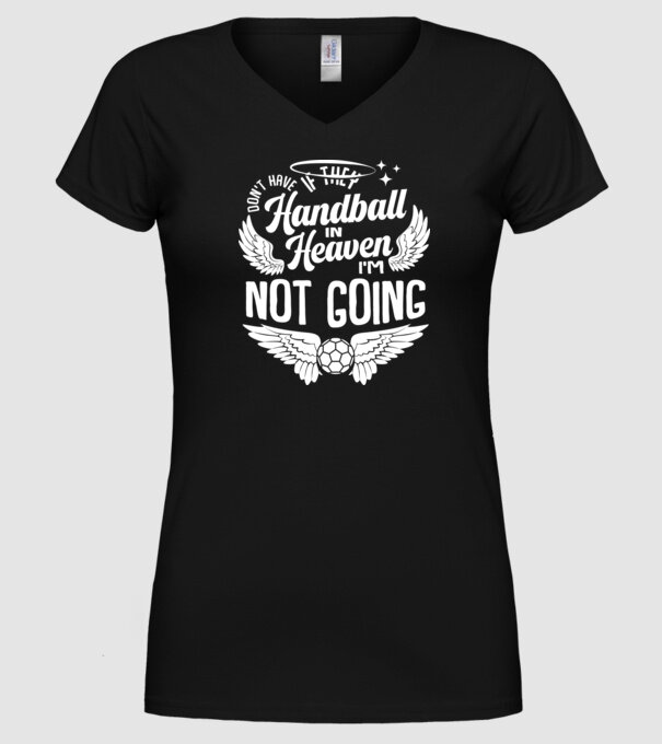 Handball in Heaven model negru pe tricou